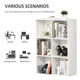 HOMCOM Six-Cube Bookcase - White Wood Effect - Aosom UK - thumbnail 6