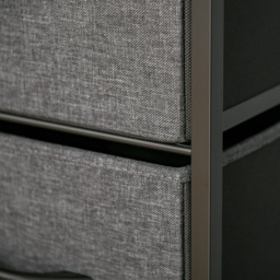 HOMCOM Bedroom Storage Unit with 4 Fabric Drawers, Black Chest for Living Room, Entryway Cabinet - Aosom UK - thumbnail 8