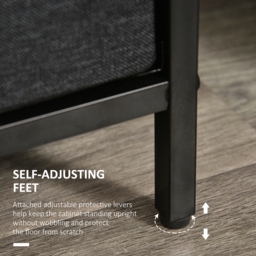 HOMCOM Bedroom Storage Unit with 4 Fabric Drawers, Black Chest for Living Room, Entryway Cabinet - Aosom UK - thumbnail 7