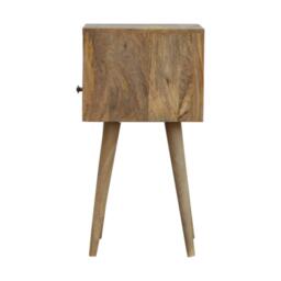 Solid Wood Mini Bedside Table with Drawer and Open Slot for Storage, Handcrafted Desk with Oak-effect Finish, 30L x 30W x 57H cm, Brown - Aosom UK - thumbnail 7