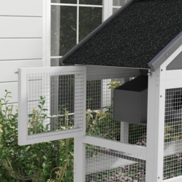 PawHut Wooden Bird Cage, with Stand, for Finches, Parakeets, Small birds - Grey - thumbnail 8