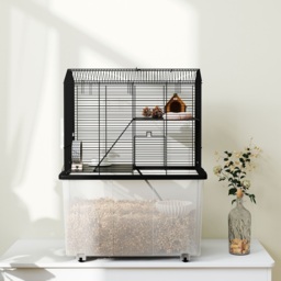 PawHut Three-Tier Gerbil Cage, Hamster Cage for Dwarf Hamster, Syrian Hamster w/ Wheels, Deep Bottom, Food Dish, Water Bottle - thumbnail 9