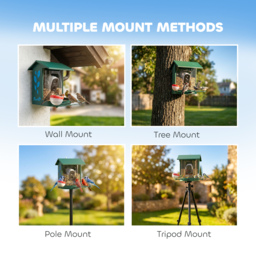 PawHut Smart Bird Feeder Camera 2K HD with AI Identifies 16,000+ Species, 2K HD Auto Capture Video, APP Instant Notifications - thumbnail 9