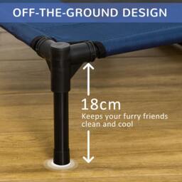 PawHut Portable Elevated Dog Bed, Ideal for Camping, Durable Frame, Raised Pet Cot, Large, Blue - Aosom UK - thumbnail 9