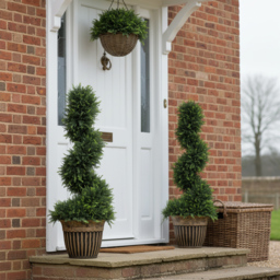 HOMCOM Set of 2 Artificial Plants, Topiary Spiral Boxwood Cypress Trees with Pot, for Home Indoor Outdoor Decor, 90cm - thumbnail 9