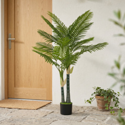 HOMCOM Artificial Palm Tree with 16 PEVA Leaves, 150cm Decorative Artificial Plant with Pot and Moss Effect, Green - thumbnail 7