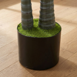 HOMCOM Artificial Palm Tree with 16 PEVA Leaves, 150cm Decorative Artificial Plant with Pot and Moss Effect, Green - thumbnail 9