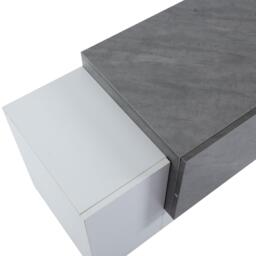 Modern TV Cabinet with App-Controlled LED Lighting, Media Cabinet with 4 Doors and 2 Open Shelves, 180L x 40W x 46.5H cm, Grey+White - Aosom UK - thumbnail 9