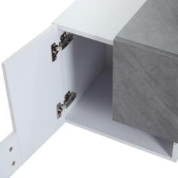 Modern TV Cabinet with App-Controlled LED Lighting, Media Cabinet with 4 Doors and 2 Open Shelves, 180L x 40W x 46.5H cm, Grey+White - Aosom UK - thumbnail 8