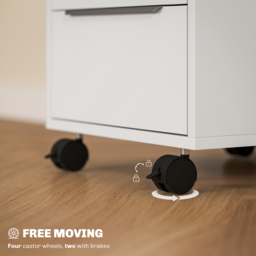 HOMCOM Three-Drawer Locking Filing Cabinet - White - thumbnail 5
