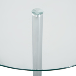 HOMCOM Round Kitchen Table w/ Tempered Glass Top, Steel Base, Modern Dining Table, Space Saving Small Bar Table, Silver - Aosom UK - thumbnail 9