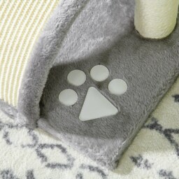 PawHut Cat Scratching Post, Cat Tree Scratching Kitten Activity Centre Climber Hanging Ball, Scratch Post for Indoor Cats, Grey - Aosom UK - thumbnail 8