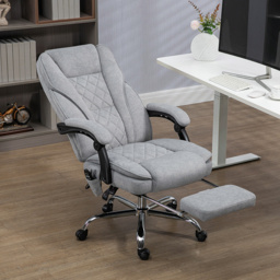 Vinsetto Massage Office Chair, Heated Reclining Computer Chair with Adjustable Height and Footrest, Grey - thumbnail 9