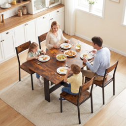 HOMCOM Folding Dining Table, Space-Saving Drop Leaf Kitchen Table for 4-6 People Rustic Brown - thumbnail 6