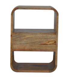 Wood Nightstand with Drawer & 2 Open Slots, Stain Finish, Bedside Cabinet for Bedroom & Living Room, Brown - Aosom UK - thumbnail 7
