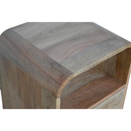Wood Nightstand with Drawer & 2 Open Slots, Stain Finish, Bedside Cabinet for Bedroom & Living Room, Brown - Aosom UK - thumbnail 4