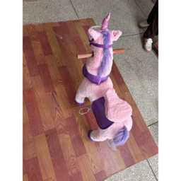 AIYAPLAY Ride on Horse Pedal Ride On Walking Horse Toy Rotatable Head Neighing Sound, Pink - thumbnail 5
