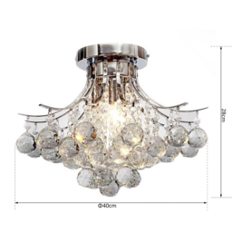 HOMCOM Crystal Chandelier w/ K9 Crystal Droplets, 3 Lights Mordern Style Ceiling Lamp for Living Room, Bedroom, Dining Room, Transparent - Aosom UK - thumbnail 3