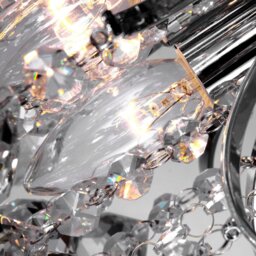 HOMCOM Crystal Chandelier w/ K9 Crystal Droplets, 3 Lights Mordern Style Ceiling Lamp for Living Room, Bedroom, Dining Room, Transparent - Aosom UK - thumbnail 8