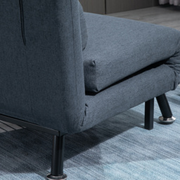 HOMCOM Single Sofa Bed Sleeper Chair, Foldable Fabric Guest Bed with Pillow, Space-Saving Lounge Couch, Dark Grey - Aosom UK - thumbnail 9