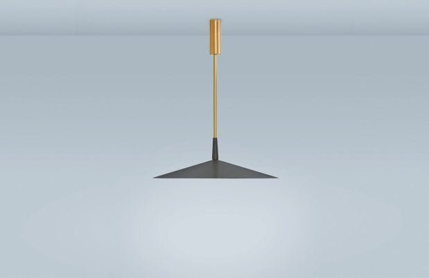 CTO Lighting Tinto - Medium - Rod Pendant Light bronze shade and satin brass details