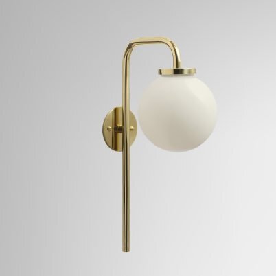 CTO Lighting Big Bulb Wall Light polished nickel with shiny opal glass