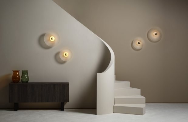 CTO Lighting Cielo Large Wall Light satin brass with fritted glass