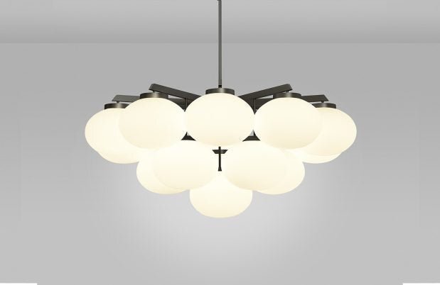 CTO Lighting Cloudesley Large - DALI-A Chandelier bronze with matt opal glass