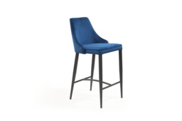 Alain Bar Stool - Navy Velvet - thumbnail 3