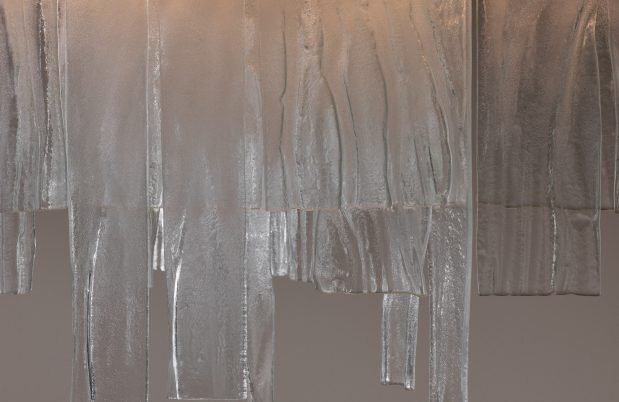 CTO Lighting Cascata - Ceiling Mounting Plate - DALI-A Chandelier polished nickel with wavy kiln glass