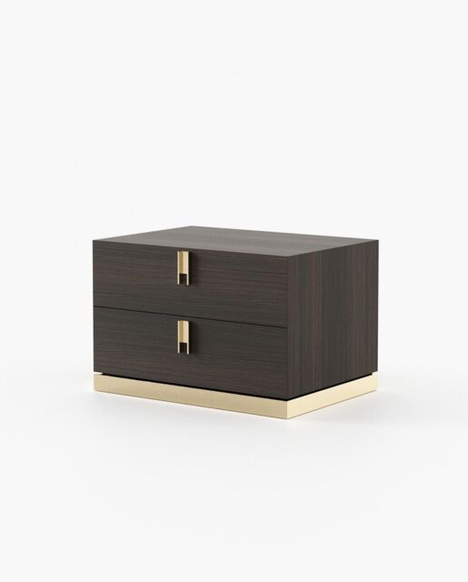 Laskasas EMILY Bedside Cabinet & Table Smoked Oak Veneer Matte
