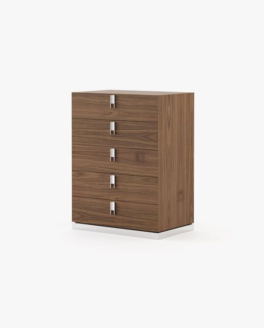 Laskasas EMILY Tallboy Chest of Drawers Walnut Veneer Matte