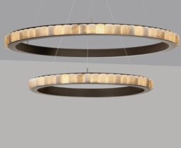 CTO Lighting Avalon Halo X-Large - Ceiling Rose - DALI-A Chandelier bronze with honed alabaster