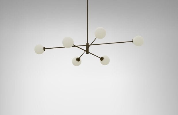 CTO Lighting Trevi Large - DALI-A Pendant Light antique bronze with matt opal glass
