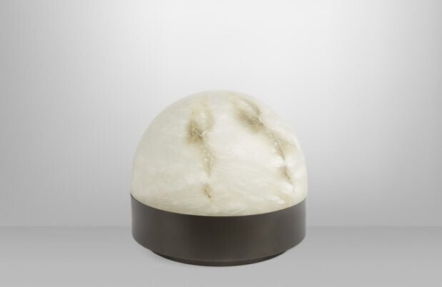 CTO Lighting Lucid 300 Table Lamp bronze with honed alabaster UK plug