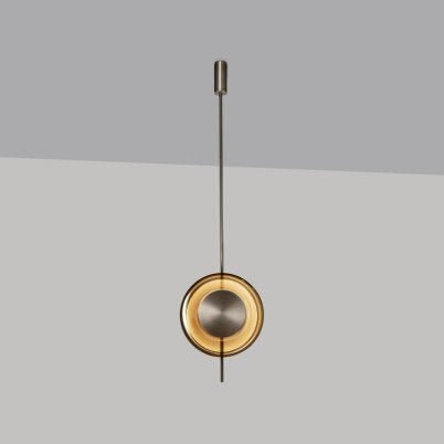 CTO Lighting Pendulum - DALI-A Pendant Light satin brass with smoked glass