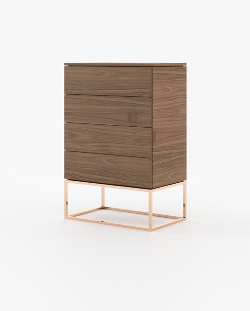Laskasas MALE Tallboy Chest of Drawers Walnut Veneer Matte