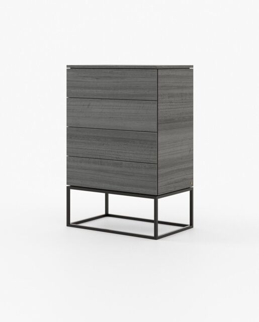 Laskasas MALE Tallboy Chest of Drawers Grey Eucalyptus Veneer Matte