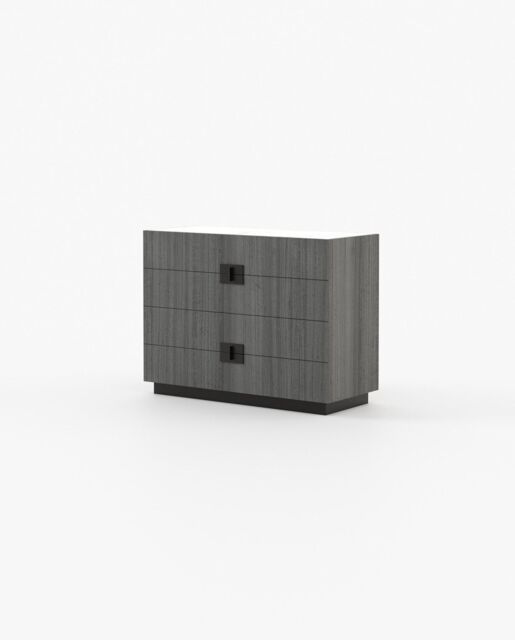 Laskasas LADY Set of 4 Chest of Drawers Grey Eucalyptus Veneer Matte