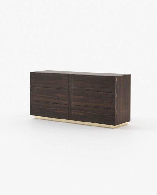 Laskasas KIRA Set of 6 Chest of Drawers Smoked Eucalyptus Veneer Matte