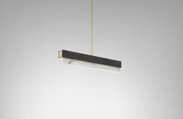 CTO Lighting Artes 900 - DALI-A Pendant Light bronze with bronze details and honed alabaster