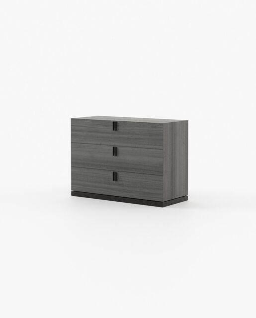 Laskasas EMILY Set of 3 Chest of Drawers Grey Eucalyptus Veneer Matte