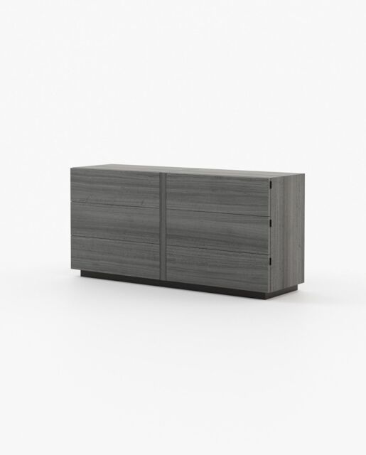 Laskasas KIRA Set of 6 Chest of Drawers Grey Eucalyptus Veneer Matte