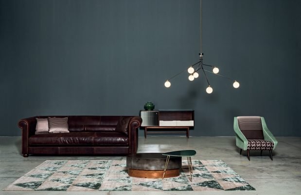 CTO Lighting Array Pendant - Medium - DALI-A Ceiling Light bronze with bronze details and shiny opal glass