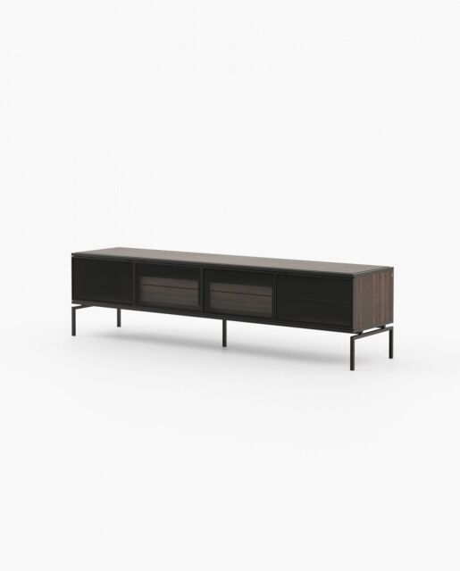 Laskasas AUSTEN with drawers Media Unit Smoked Eucalyptus Veneer Matte
