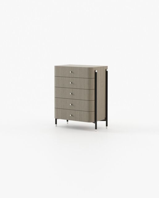 Laskasas ROSIE Tallboy Chest of Drawers Aged Oak Veneer Matte