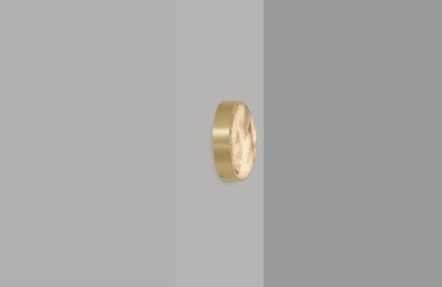 CTO Lighting Anvers Flush - Small Wall Light satin brass with honed alabaster