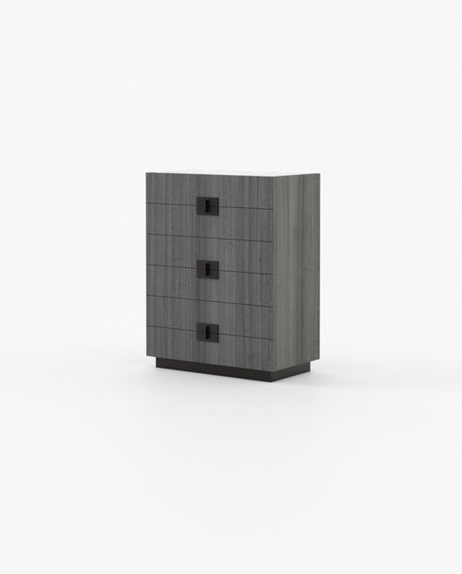 Laskasas LADY Tallboy Chest of Drawers Grey Eucalyptus Veneer Matte