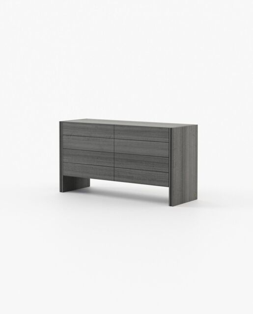 Laskasas MUCALA Set of 8 Chest of Drawers Grey Eucalyptus Veneer Matte