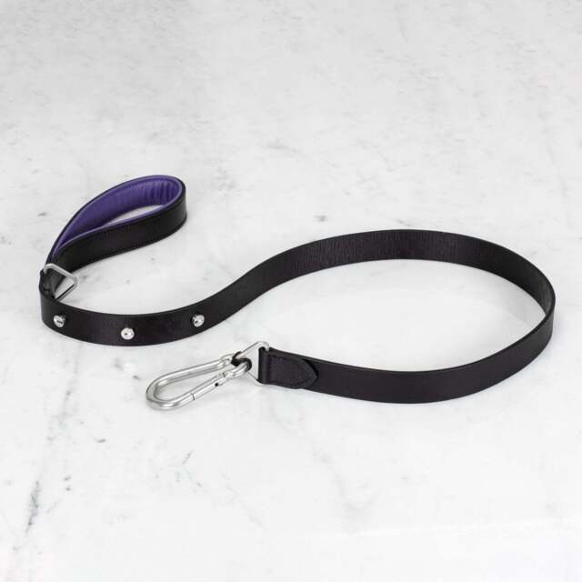 Buster + Punch RPA-02780 Hand Crafted - 27mm Dog Lead Black/Purple - Steel